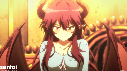 Grea from Mysteria Friends is embarrassed and looks downward.