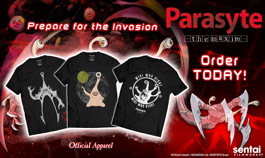 Merch Monday: More Migi with Parasyte -the maxim- Shirts