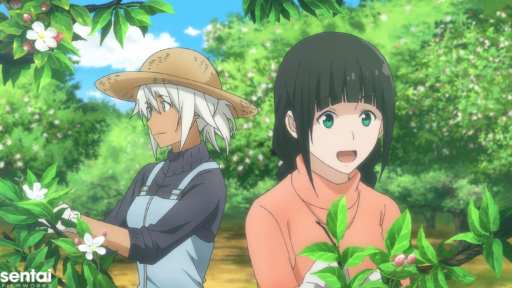 Makoto and Akane tending trees
