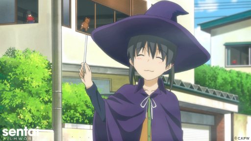 Chinatsu dressed like a witch.