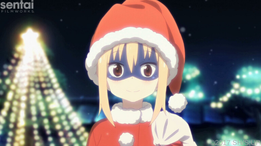 Umaru from Himouto Umaru-chan R dressed in a Santa outfit.