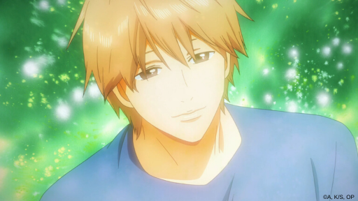 Suna from My Love Story!! has a peaceful expression on his face as he looks up.