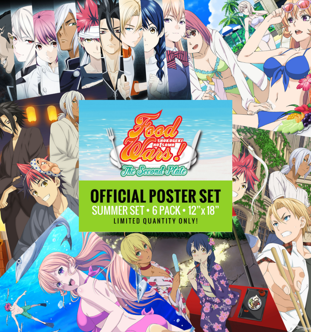 A picture of the Food Wars! Official Summer Poster set.