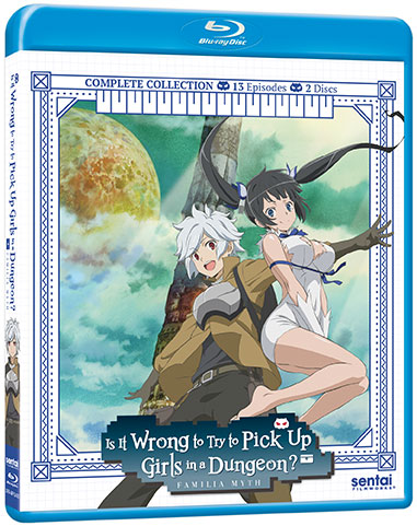 The front Blu-ray cover for Is It Wrong To Try To Pick Up Girls In A Dungeon?